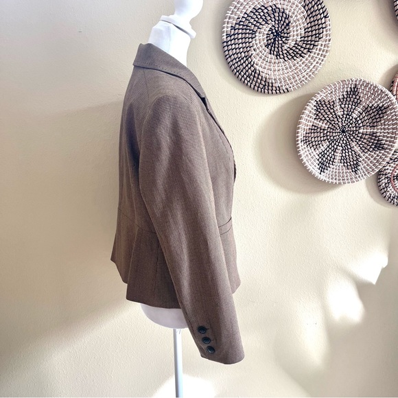 Rafaella Studio Vintage Petite Brown Houndstooth Blazer Suit Jacket - Picture 7 of 10